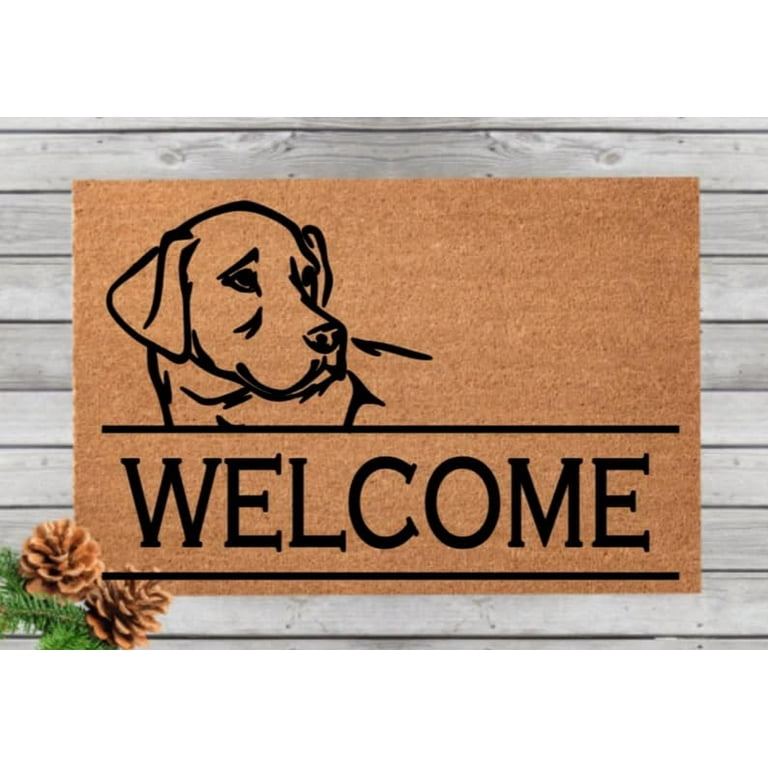 Black Lab Chocolate Lab Yellow Labrador Welcome Doormat Welcome