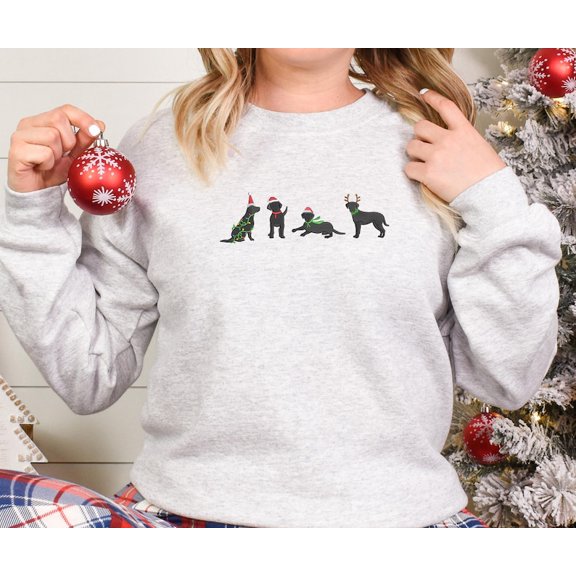 Black Lab Christmas Embroidered Sweatshirt