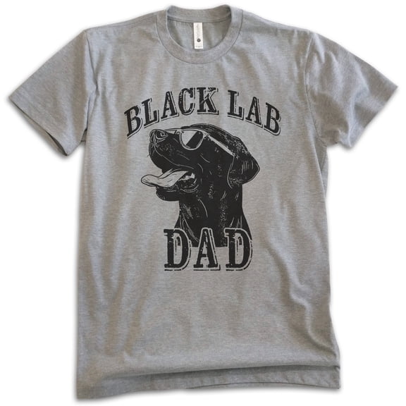 Black Lab Dad T-shirt, Unisex Men's Shirt, Labrador Retriever, Black Lab Owner, Best Dog Dad Gift, Dark Heather Gray, Large