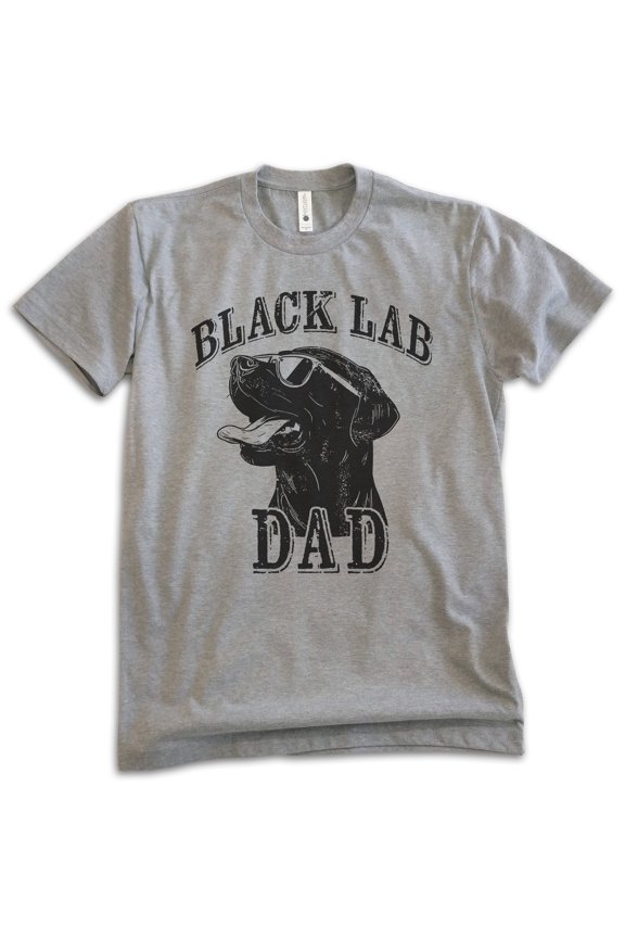 Black Lab Dad T-shirt, Unisex Men's Shirt, Labrador Retriever, Black Lab Owner, Best Dog Dad Gift, Dark Heather Gray, X-Large