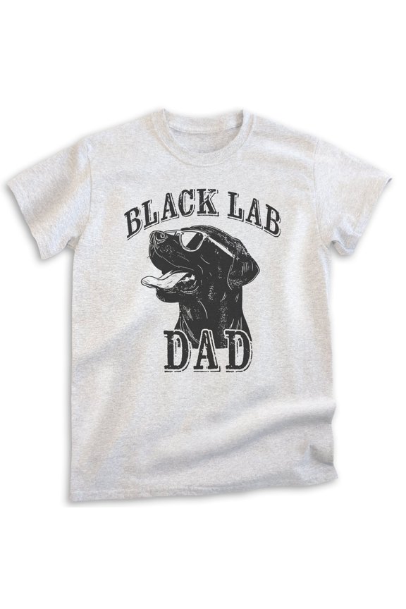 Black Lab Dad T-shirt, Unisex Men's Shirt, Labrador Retriever, Black Lab Owner, Best Dog Dad Gift, Heather Ash, Medium
