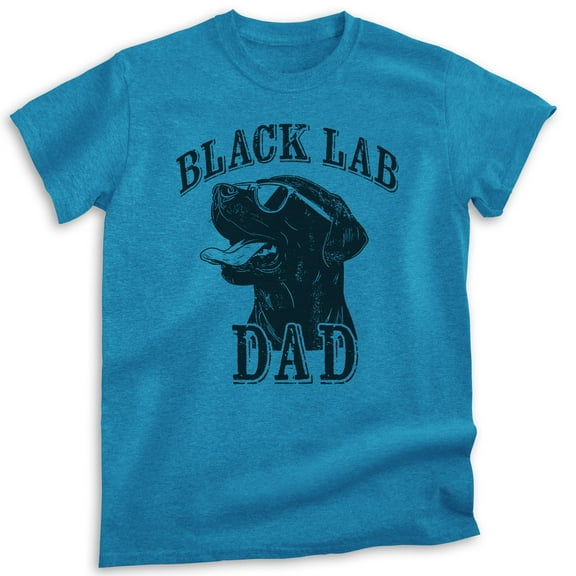 Black Lab Dad T-shirt, Unisex Men's Shirt, Labrador Retriever, Black Lab Owner, Best Dog Dad Gift, Heather Blue, X-Large