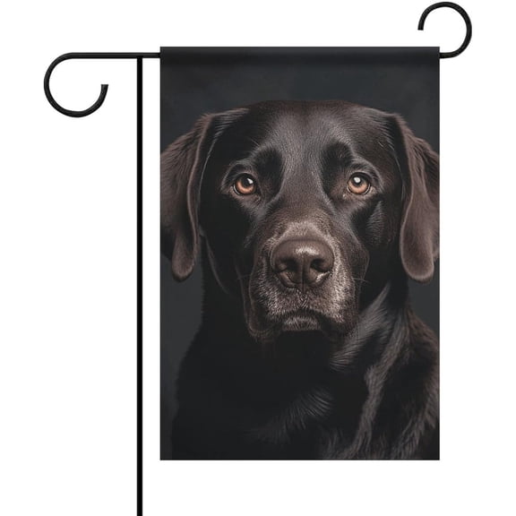 Black Lab Dog Garden Flag 12 X 18 Inch Double Sided Personalized Golf Garden Flag Small Yard Flags Decorations Banner for Outside All Seasons