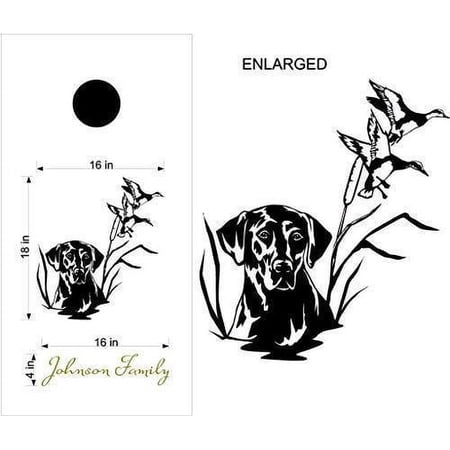 Black Lab Ducks Animal Cornhole Board Decals Stickers Both Boards