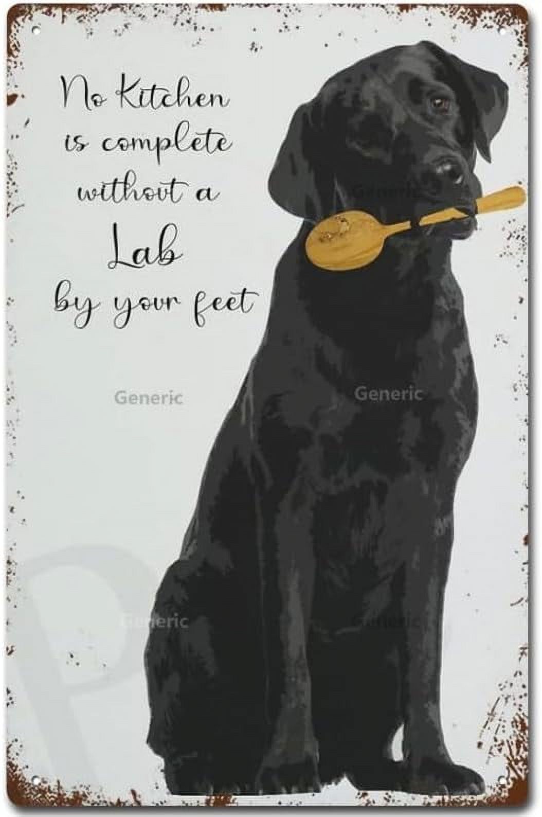 Black Lab Kitchen Art Print,Creative Tin Sign Skeleton, Metal Sign