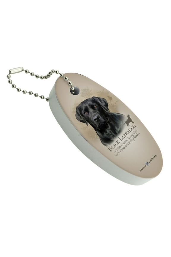 Black Lab Labrador Dog Breed Floating Foam Keychain Fishing Boat Buoy Key Float