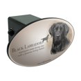thumbnail image 1 of Black Lab Labrador Dog Breed Oval Tow Trailer Hitch Cover Plug Insert, 1 of 4