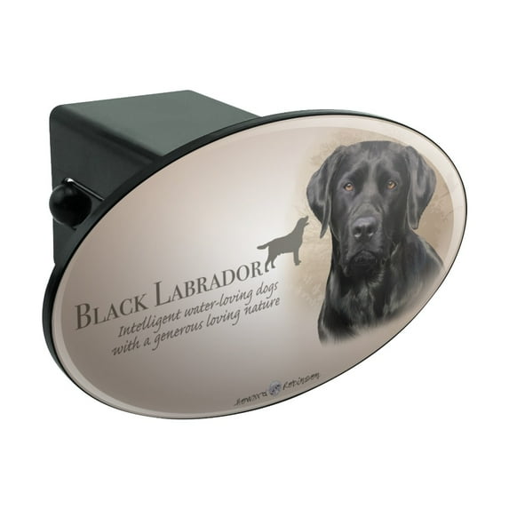 Black Lab Labrador Dog Breed Oval Tow Trailer Hitch Cover Plug Insert