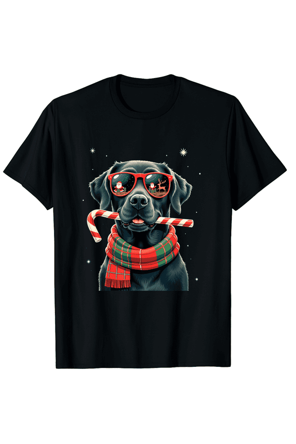 Black Lab Labrador Dog Owners Christmas Xmas Holiday Party T-Shirt for Men Women