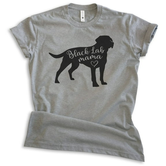 Black Lab Mama T-shirt, Unisex Women's Shirt, Labrador Retriever, Black Lab Owner, Best Dog Mama Gift, Dark Heather Gray, X-Large