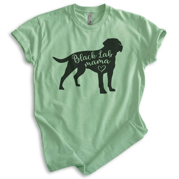 Black Lab Mama T-shirt, Unisex Women's Shirt, Labrador Retriever, Black Lab Owner, Best Dog Mama Gift, Heather Apple Green, Large