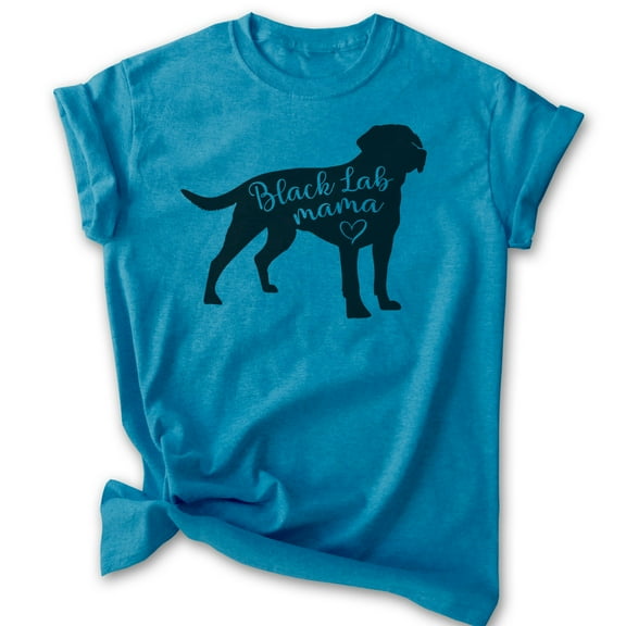 Black Lab Mama T-shirt, Unisex Women's Shirt, Labrador Retriever, Black Lab Owner, Best Dog Mama Gift, Heather Blue, Small