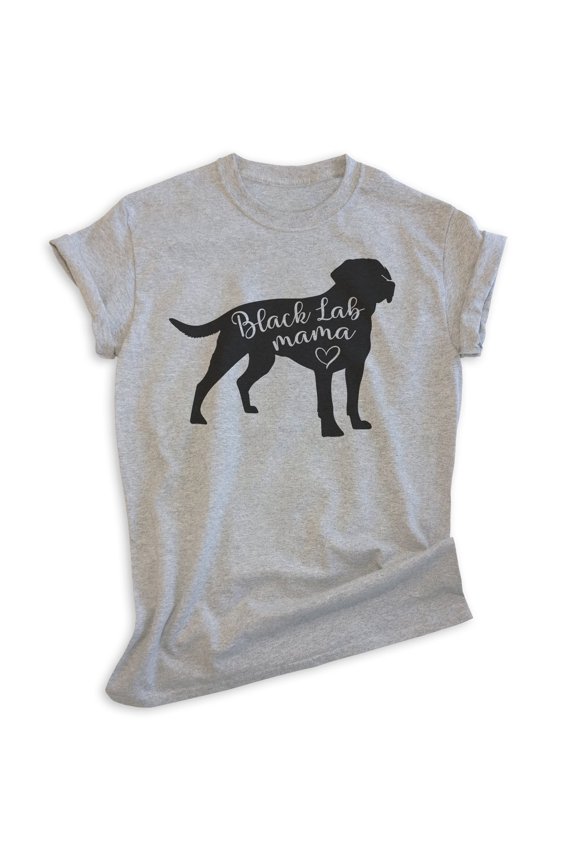 Black Lab Mama T-shirt, Unisex Women's Shirt, Labrador Retriever, Black Lab Owner, Best Dog Mama Gift, Heather Gray, Small