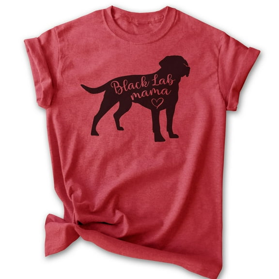 Black Lab Mama T-shirt, Unisex Women's Shirt, Labrador Retriever, Black Lab Owner, Best Dog Mama Gift, Heather Red, Large