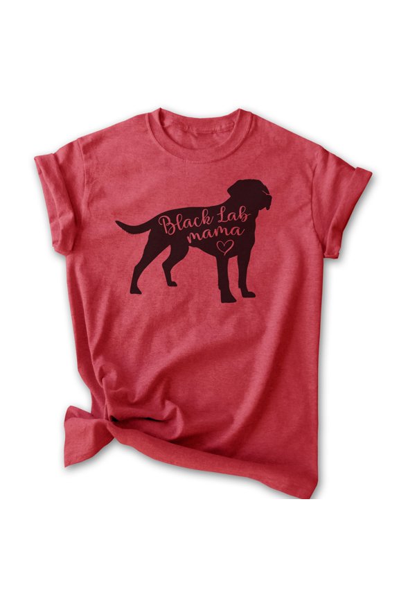 Black Lab Mama T-shirt, Unisex Women's Shirt, Labrador Retriever, Black Lab Owner, Best Dog Mama Gift, Heather Red, Medium