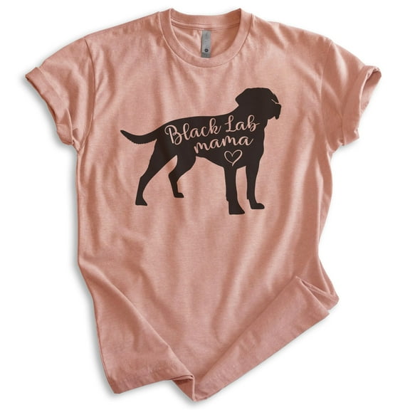 Black Lab Mama T-shirt, Unisex Women's Shirt, Labrador Retriever, Black Lab Owner, Best Dog Mama Gift, Heather Sunset, X-Large