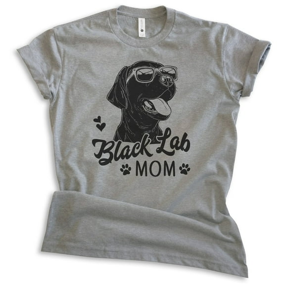 Black Lab Mom T-shirt, Unisex Women's Shirt, Labrador Retriever, Black Lab Owner, Best Dog Mom Gift, Dark Heather Gray, Large