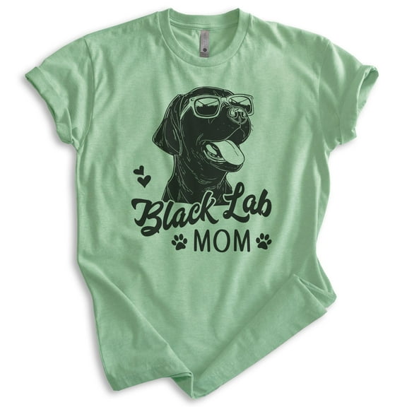 Black Lab Mom T-shirt, Unisex Women's Shirt, Labrador Retriever, Black Lab Owner, Best Dog Mom Gift, Heather Apple Green, Large