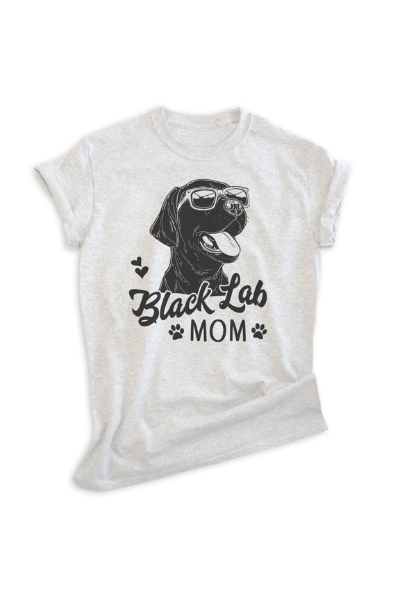 Black Lab Mom T-shirt, Unisex Women's Shirt, Labrador Retriever, Black Lab Owner, Best Dog Mom Gift, Heather Ash, Medium