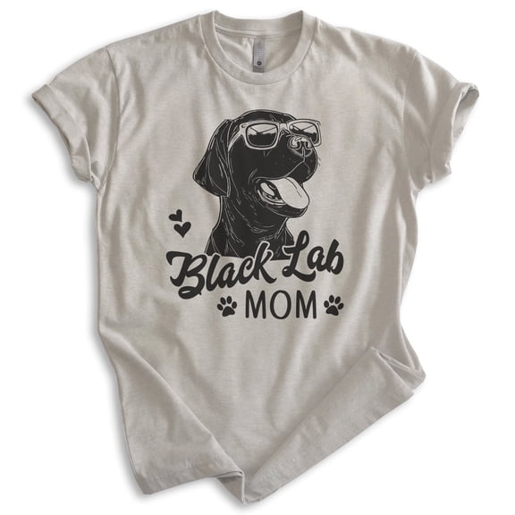 Black Lab Mom T-shirt, Unisex Women's Shirt, Labrador Retriever, Black Lab Owner, Best Dog Mom Gift, Light Silk Gray, X-Large