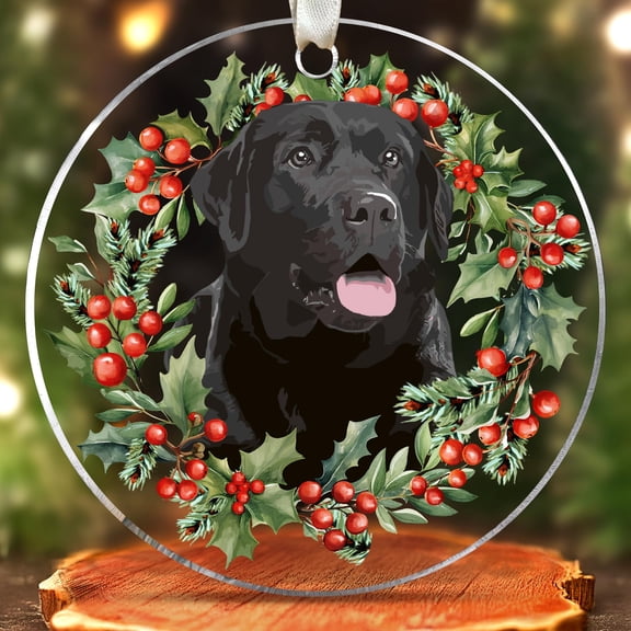 Black Lab Ornament - Black Lab Ornaments for Christmas Tree, Labrador Retriever Dog Ornaments - Dog Gifts for Women Men, Dogs Lovers Gifts - Acrylic Hanging Ornament 2025