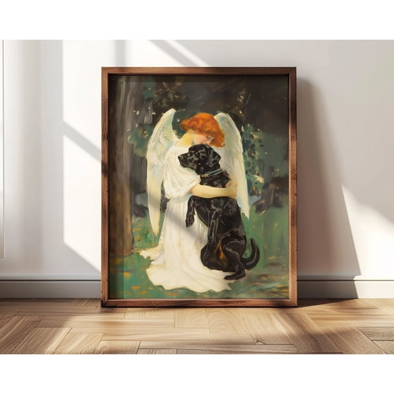 Black Lab Rainbow Bridge Wall Art Print