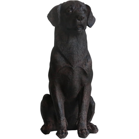 Black Lab Statue, Sitting Figurine Decor, 11.5''