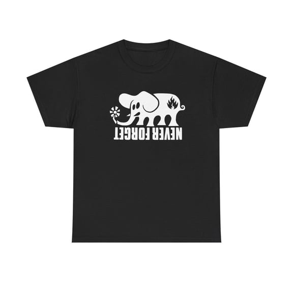 Black Label Never Forget Elephant Skate Skateboarding Classic 90s Design T Shirt Tee - Black / 4XL
