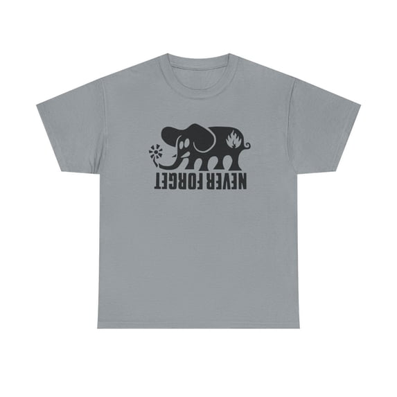 Black Label Never Forget Elephant Skate Skateboarding Classic 90s Design T Shirt Tee - Gravel / S