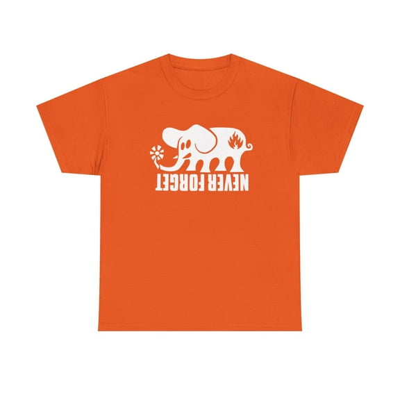 Black Label Never Forget Elephant Skate Skateboarding Classic 90s Design T Shirt Tee - Orange / S