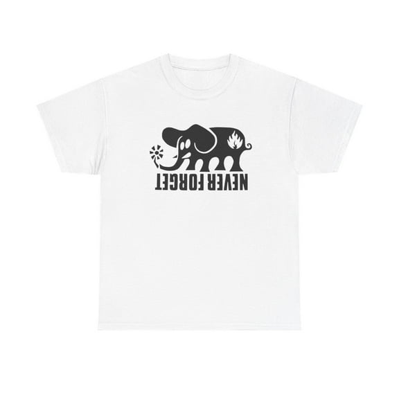 Black Label Never Forget Elephant Skate Skateboarding Classic 90s Design T Shirt Tee - White / L