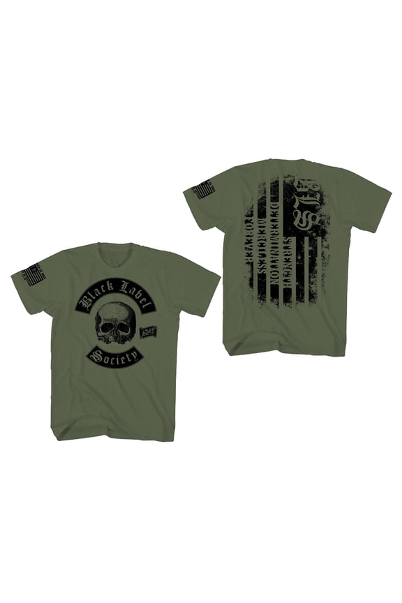 Black Label Society Men's Flag T-Shirt Green Small | Officially Licensed Merchandise