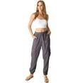 thumbnail image 1 of Black Label Women's High Rise Cargo Woven Jogger Pants (Large, Dark Gray), 1 of 3