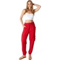 thumbnail image 1 of Black Label by C'est Toi Women's High Rise Cargo Woven Jogger Pants (Red, Large), 1 of 4