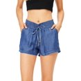 thumbnail image 1 of Black Label by C'est Toi Women's Juniors Casual Chambray Shorts (Denim, Small), 1 of 4