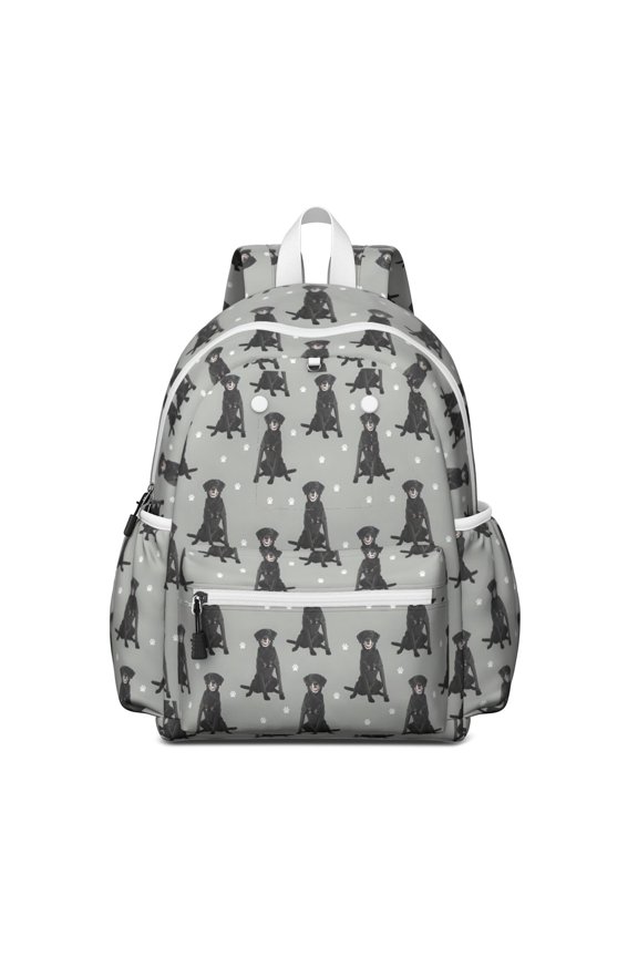 Black Labrador Backpack for School,Cute School Bag,Schoolbag with Adjustable Shoulder Straps & Padded Back,13.4"x11"x4.7"