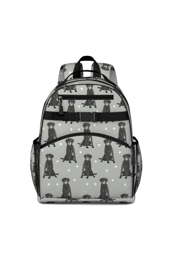 Black Labrador Backpack for School,Cute School Bag,Schoolbag with Adjustable Shoulder Straps & Padded Back,15.25"x11.5"x5.25"