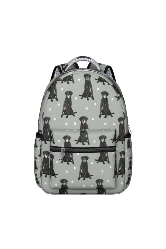 Black Labrador Backpack for School,Cute School Bag,Schoolbag with Adjustable Shoulder Straps & Padded Back,15.3"x11"x7.1".