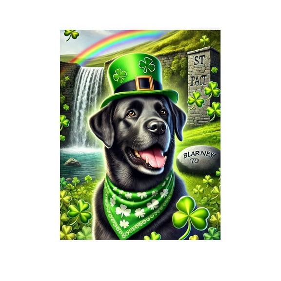 Black Labrador - Best of Breed DCR Saint Patricks Day Garden Flag 12" x 17"