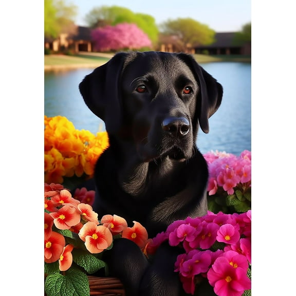 Black Labrador - Best of Breed DCR Spring House Size is 28" x 40" Flag