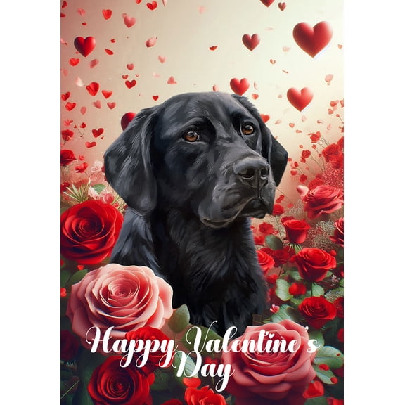 Black Labrador - Best of Breed Valentines Day Outdoor Garden Flag 12" x 17" Mailbox Flag Dog Flag