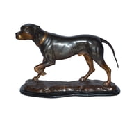 Nifao Black Labrador Bronze Statue Mounted on A Marble, Home Decor Sculpture, 20"L x 8"W x 14"H