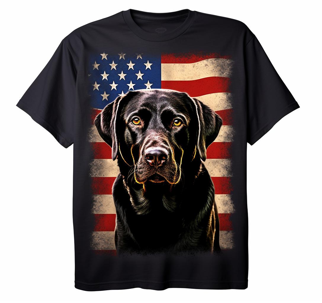 T-shirt Homme Labrador Noir - Blanc, 100% Coton, Tailles S-5XL