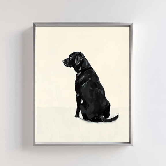 Black Labrador Dog Wall Art Print, Minimalist Dog Portrait, Modern Pet Lover Decor, Black Lab Silhouette, Labrador Retriever Art Wall Art, Modern Wall Decor, 8x12 UNFRAMED