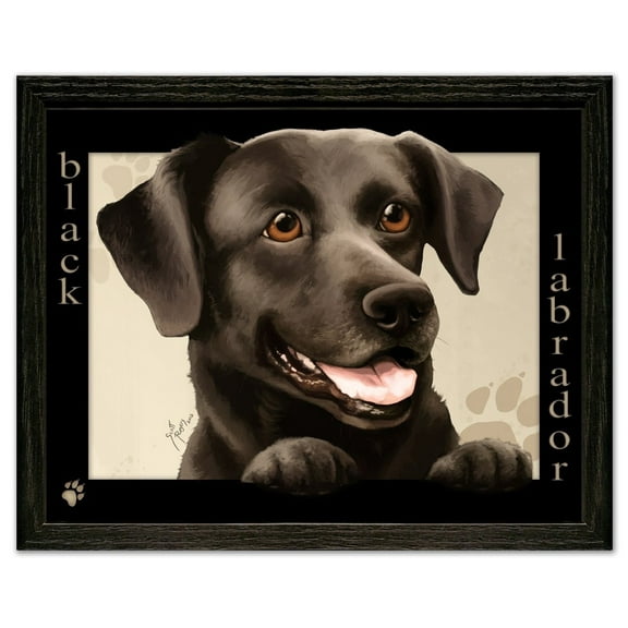 Black Labrador Dog by Scott Rogers Paws on the Picture Frame 13x10 Framed Art Print