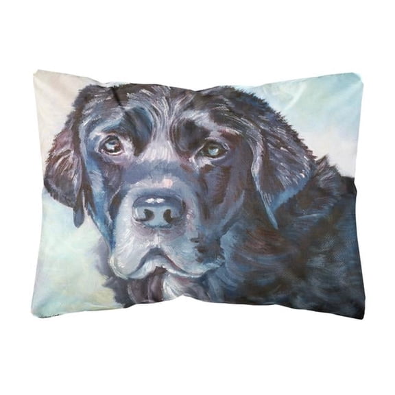 Black Labrador Face Fabric Decorative Pillow