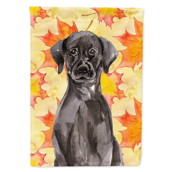 Black Labrador Fall House Flag