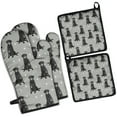 thumbnail image 1 of Black Labrador Kitchen Oven Mitt and Pot Holder Sets 2 Pcs for Baking, Cooking and Grilling, Heat Resistant Up To 392 °F, 1 of 7
