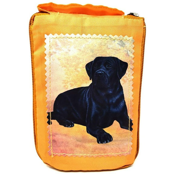 Black Labrador Lying Foldable Tote Bag - Waterproof - Zippered Market Tote