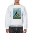 thumbnail image 1 of Black Labrador On A Bicycle Sweatshirt Men -Fab Funky Designs, Male 3X-Large, 1 of 4